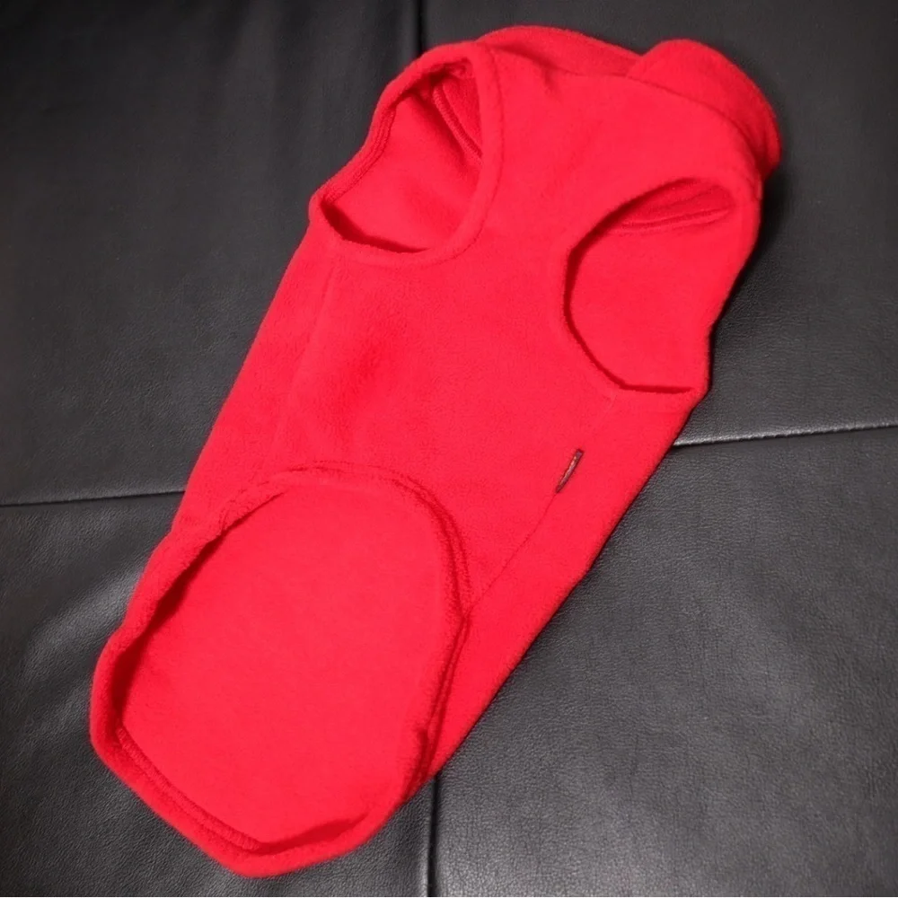 Gooby fleece red dog sweater harness for large dogs, large dog winter clothing